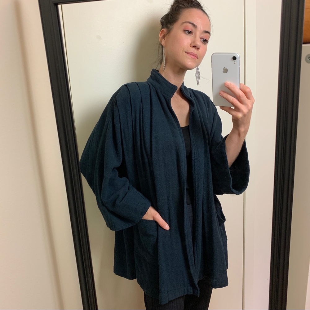 🚨SOLD Vintage Ink Blue Open Cotton Jacket - Picture 13 of 13